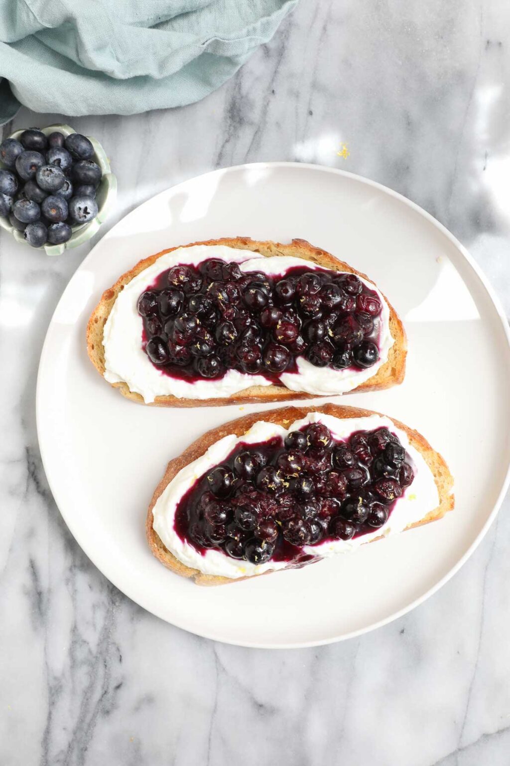 Blueberry Ricotta Toast - Elle & Pear