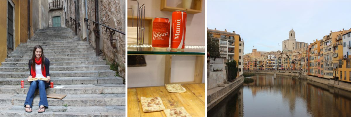 Roman pizza and scenes from Girona, Spain.