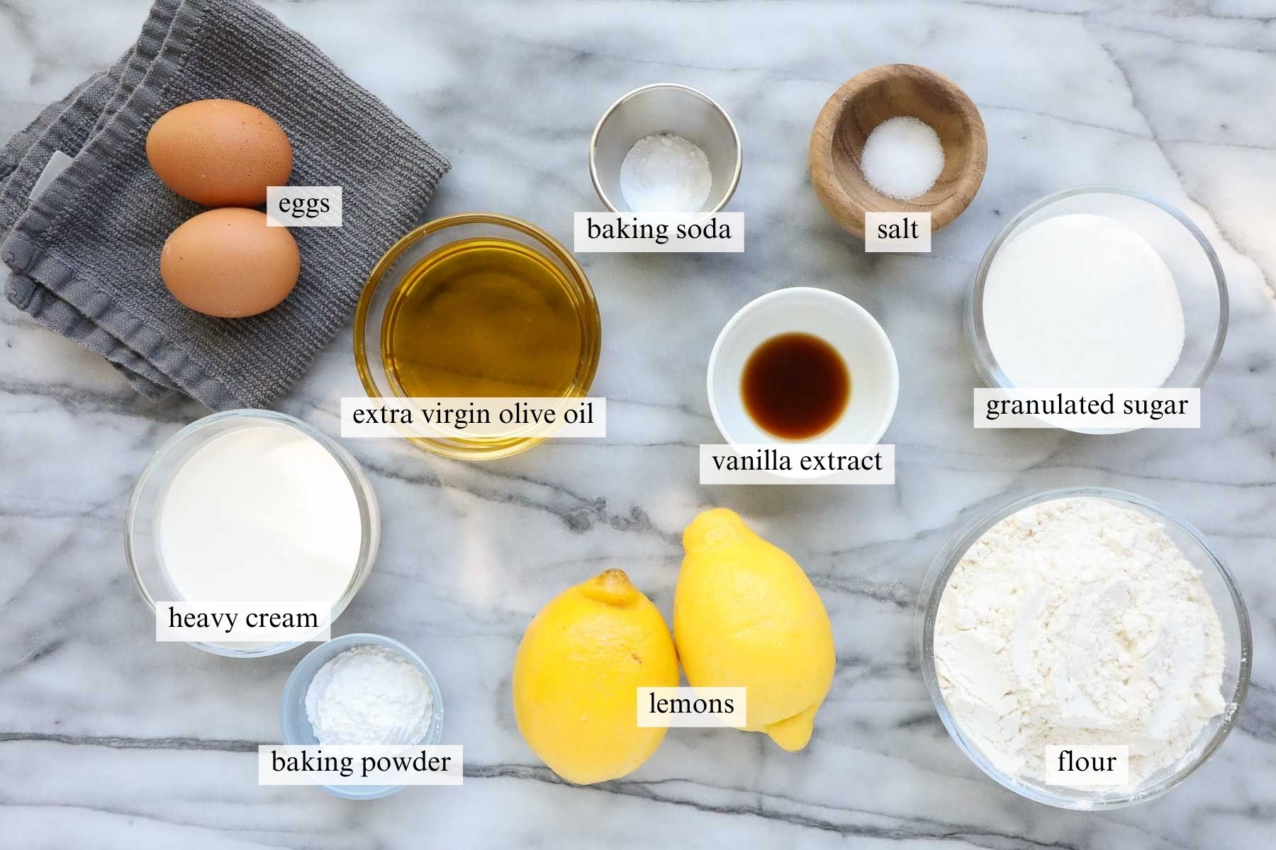 The ingredients needed to make Olive Oil Scones (No Butter, Ready in 20 Minutes).